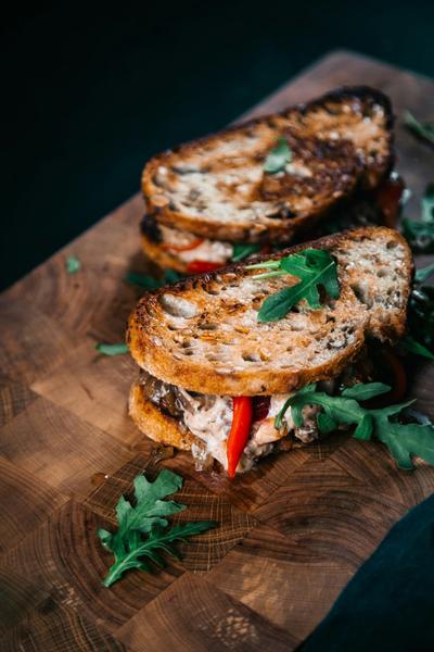 Gourmet Grilled Cheese with Arugula